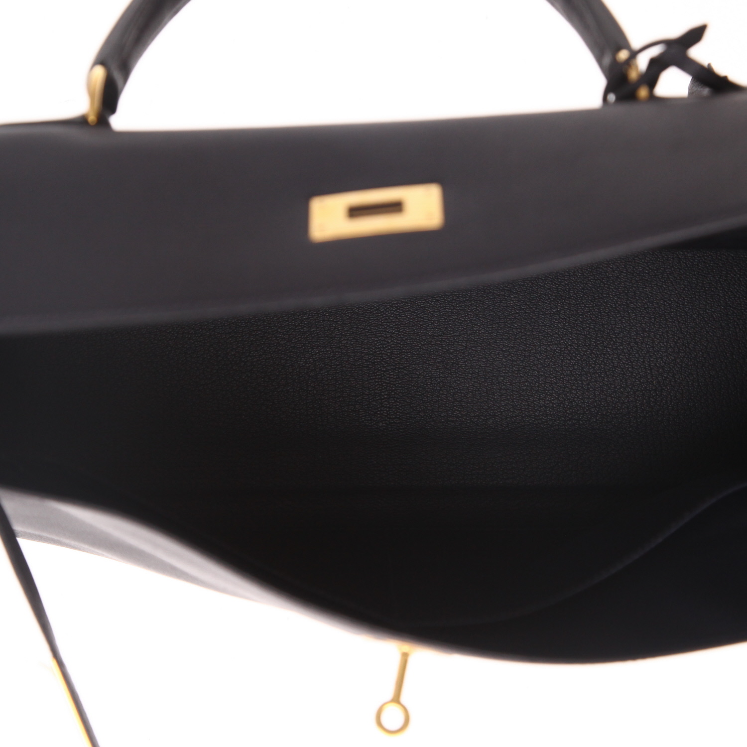 Sac à main Hermès  Kelly 35 cm en cuir grainé bleu-marine - Detail D3