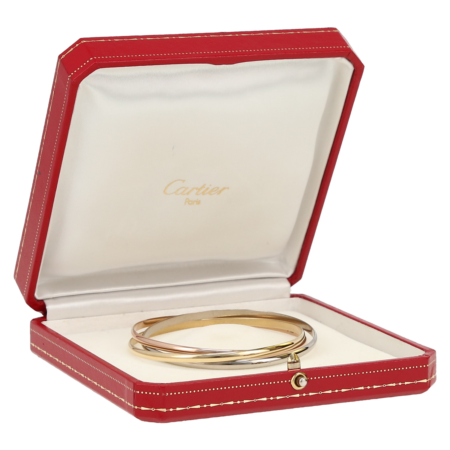 Brazalete Cartier Trinity modelo pequeño de 3 oros - Detail D2