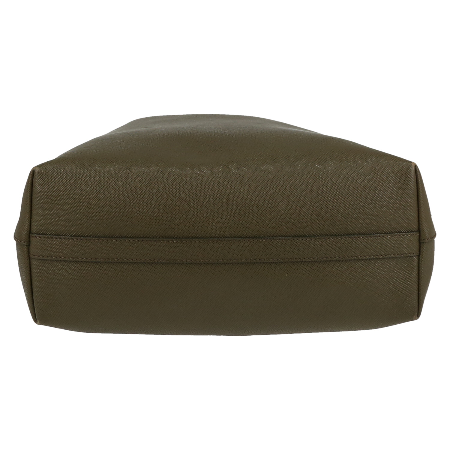 Prada   shopping bag  in khaki leather saffiano - Detail D1
