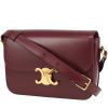 Celine  Triomphe shoulder bag  in burgundy leather - 00pp thumbnail