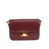 Celine  Triomphe shoulder bag  in burgundy leather - 360 thumbnail