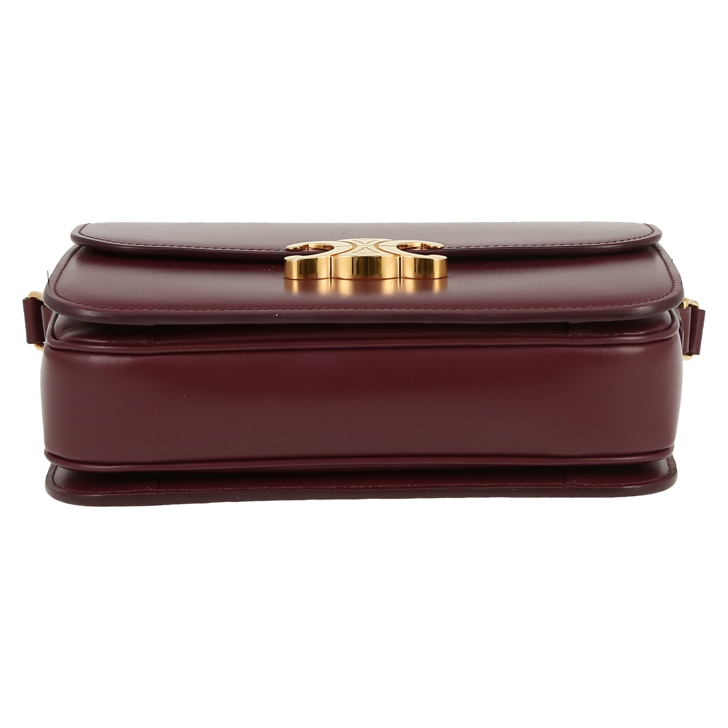 Sac bandoulière Celine  Triomphe en cuir bordeaux - Detail D1