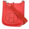 Borsa a tracolla Hermès  Mini Evelyne in pelle rossa - 00pp thumbnail