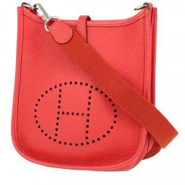 Bolso bandolera Hermès  Mini Evelyne en cuero rojo
