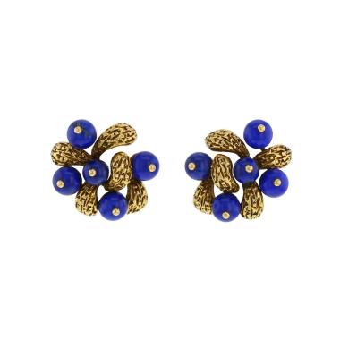 Pendientes Van Cleef 
Arpels Gui de oro amarillo y lapislázuli