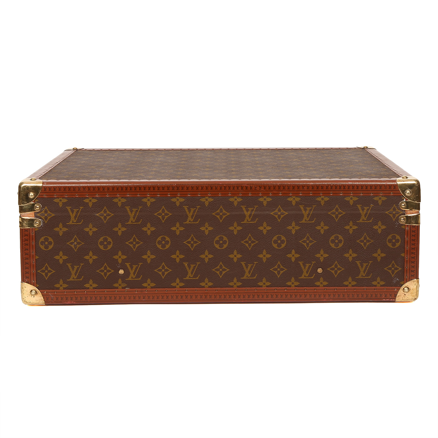 Maleta Louis Vuitton  Bisten 55 en lona Monogram marrón y fibra vulcanizada - Detail D4