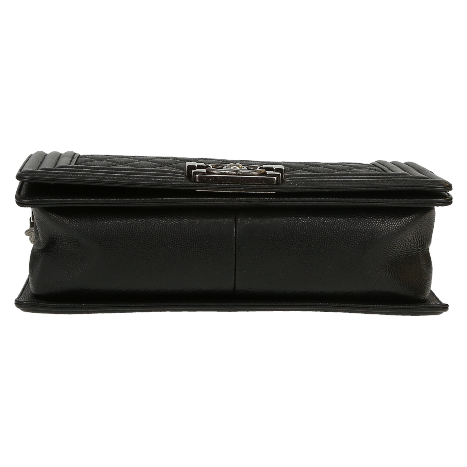 Chanel  Boy shoulder bag  in black quilted leather - Detail D1