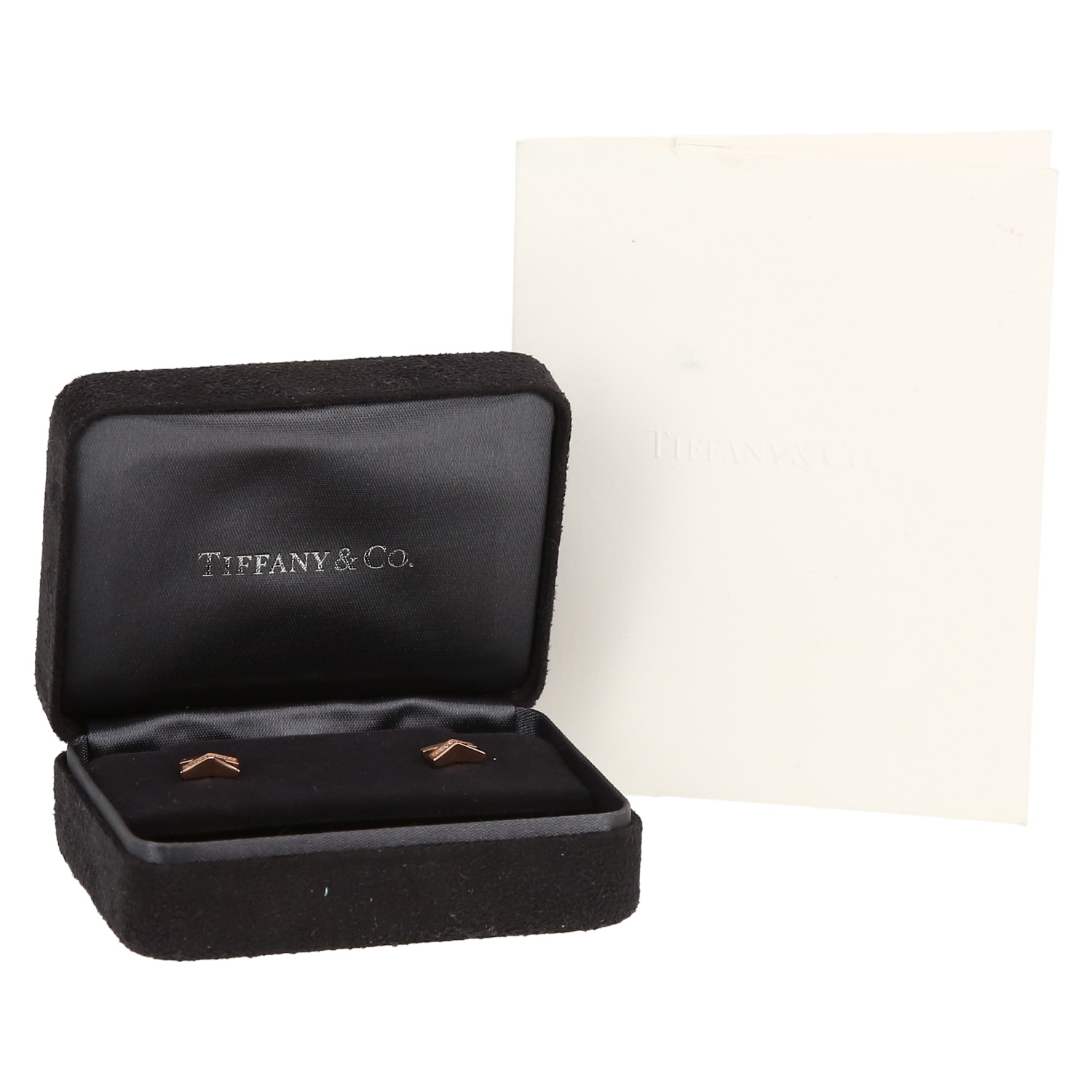 Pendientes Tiffany & Co Atlas de oro rosa y diamantes - Detail D2