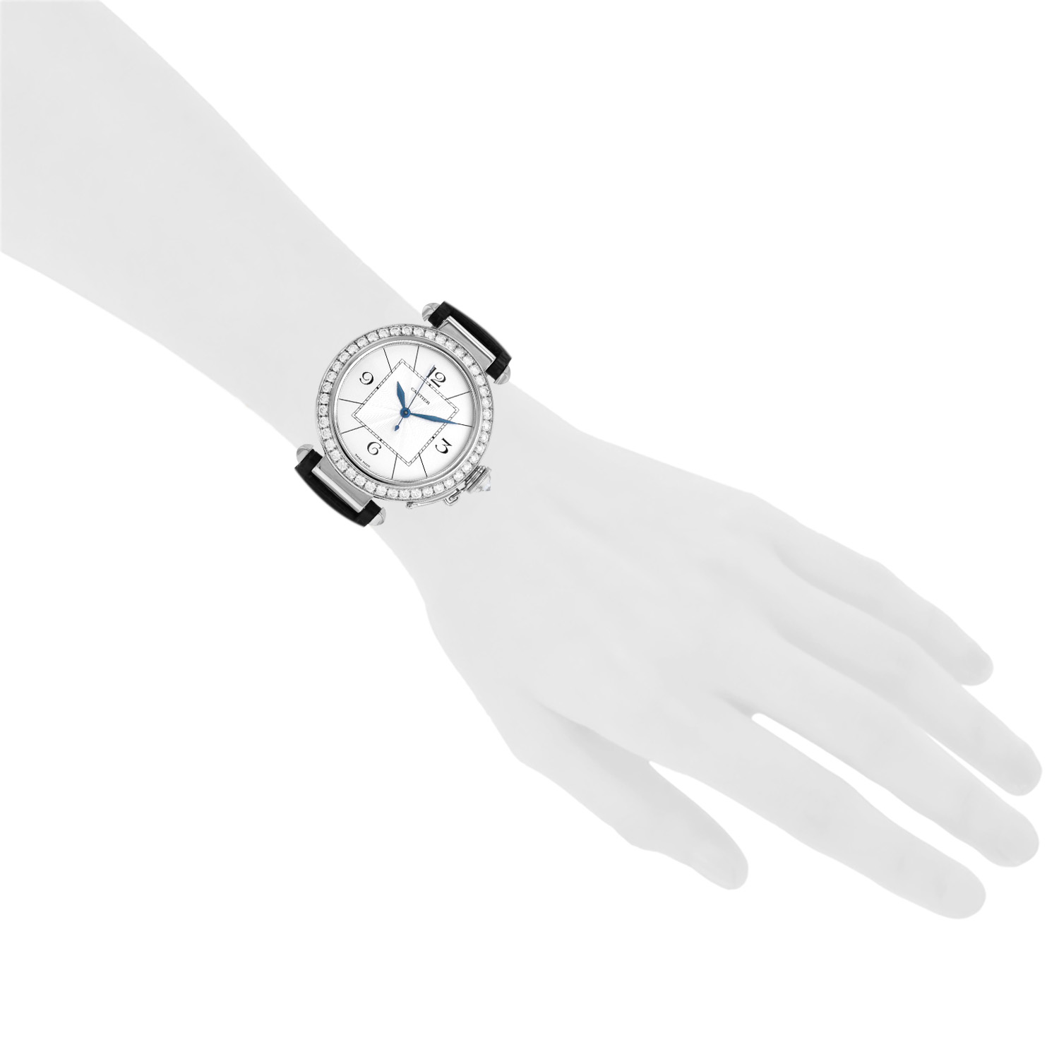 Montre Cartier Pasha 42 Mm en or blanc Ref : 2765 Vers 2010 - Detail D1