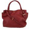 Prada   handbag  in burgundy grained leather - 00pp thumbnail
