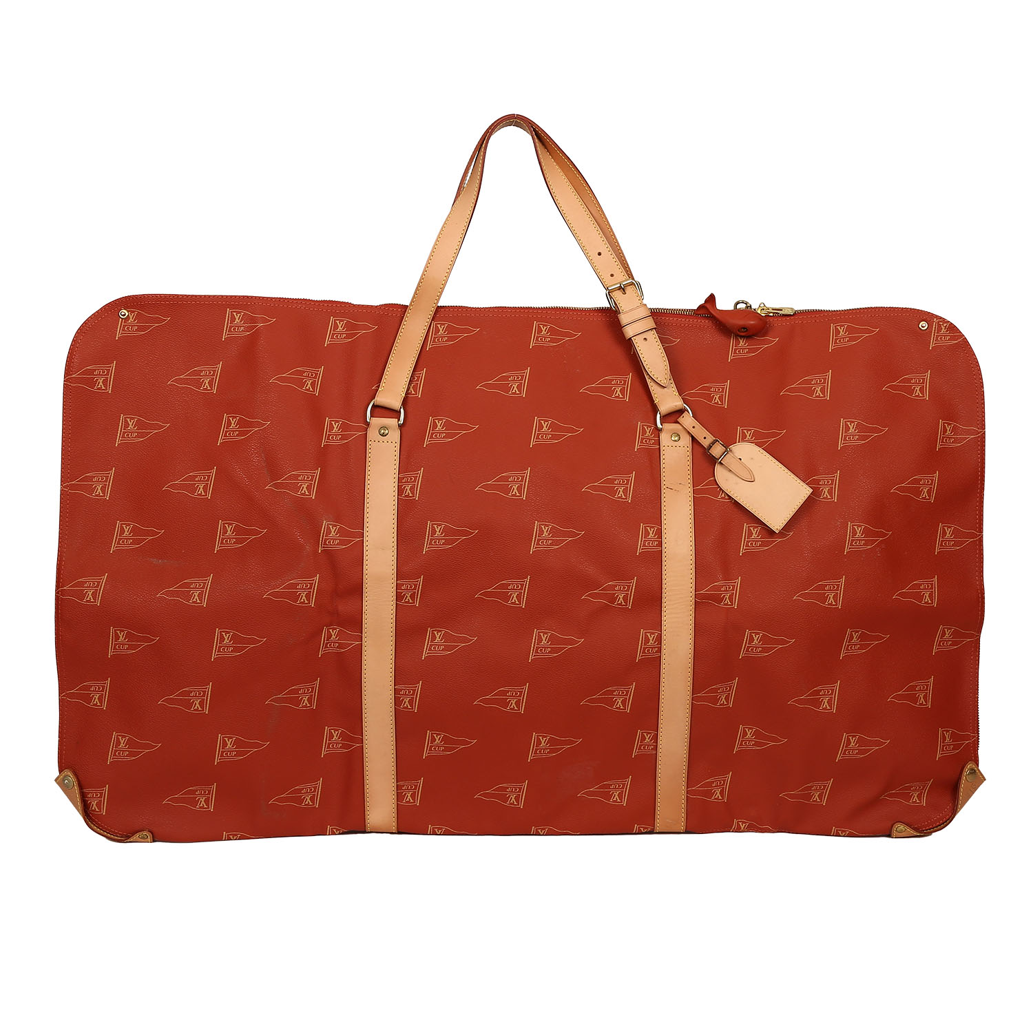 Louis Vuitton  America's Cup clothes-hangers  in red monogram canvas  and natural leather - Detail D1