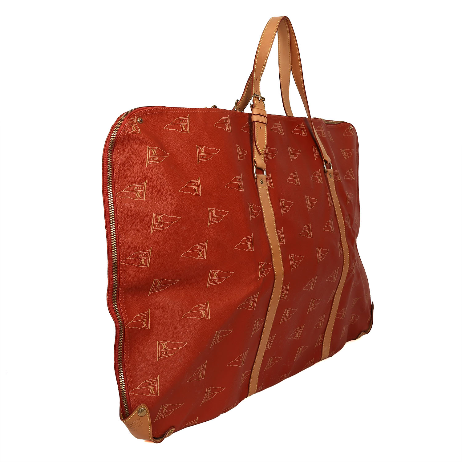 Louis Vuitton  America's Cup clothes-hangers  in red monogram canvas  and natural leather - Detail D3