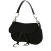 Dior  Saddle handbag  in black canvas  and black patent leather - 00pp thumbnail