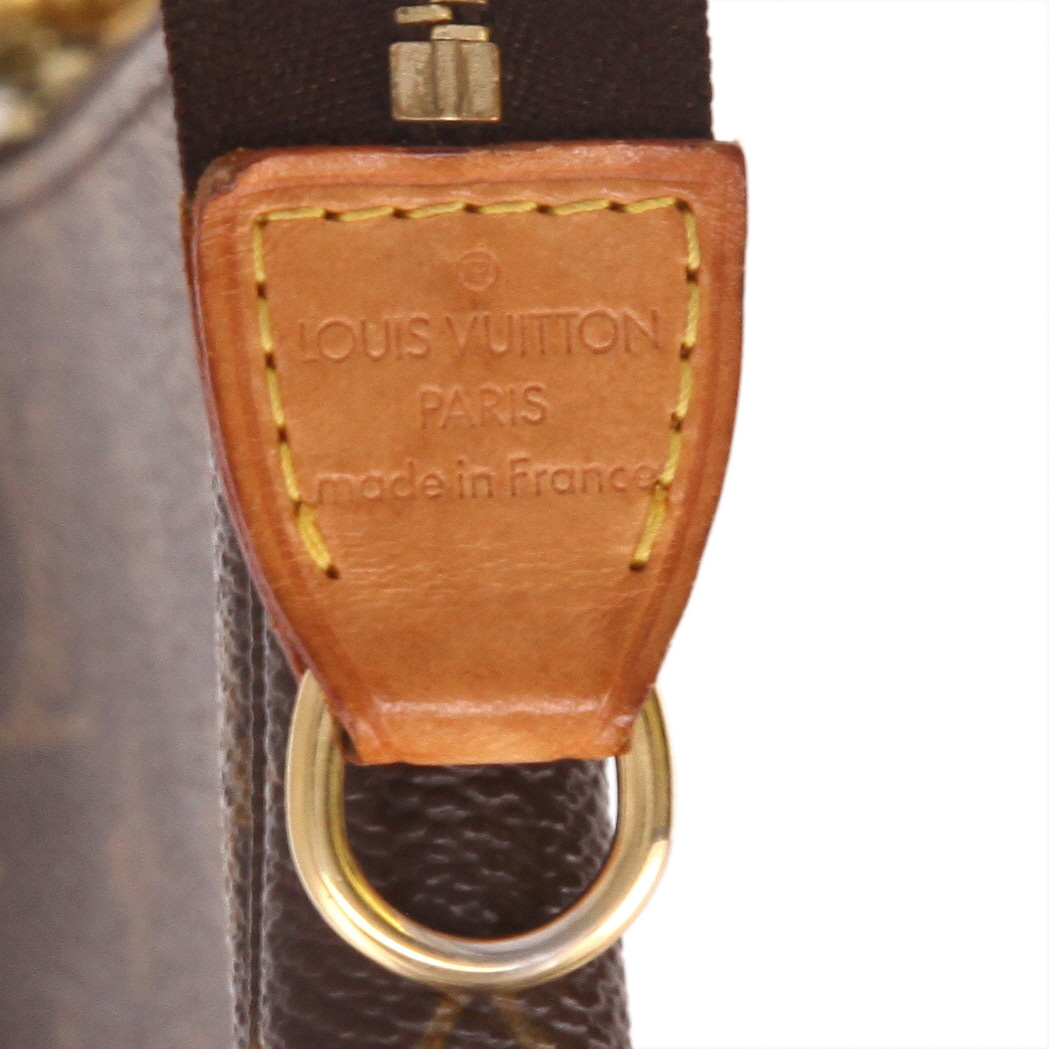 Sac/pochette Louis Vuitton  Pochette accessoires en toile monogram marron et cuir naturel - Detail D2
