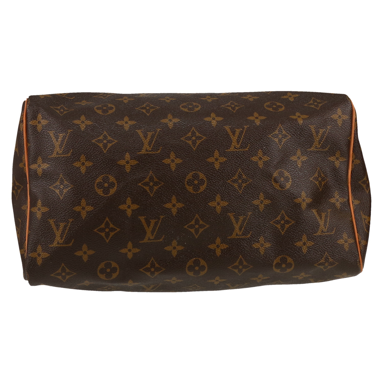 Sac à main Louis Vuitton  Speedy 30 en toile monogram marron et cuir naturel - Detail D1
