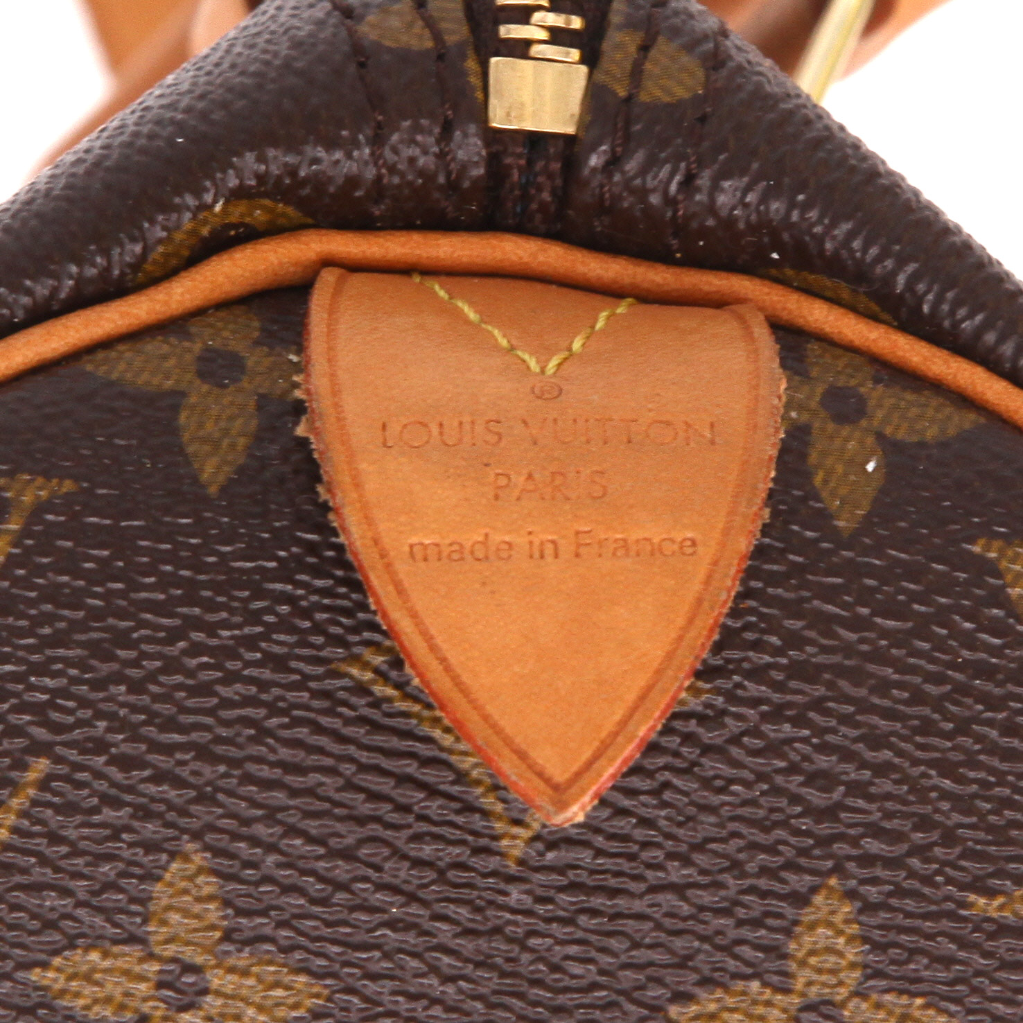 Borsa Louis Vuitton  Speedy 30 in tela monogram marrone e pelle naturale - Detail D2