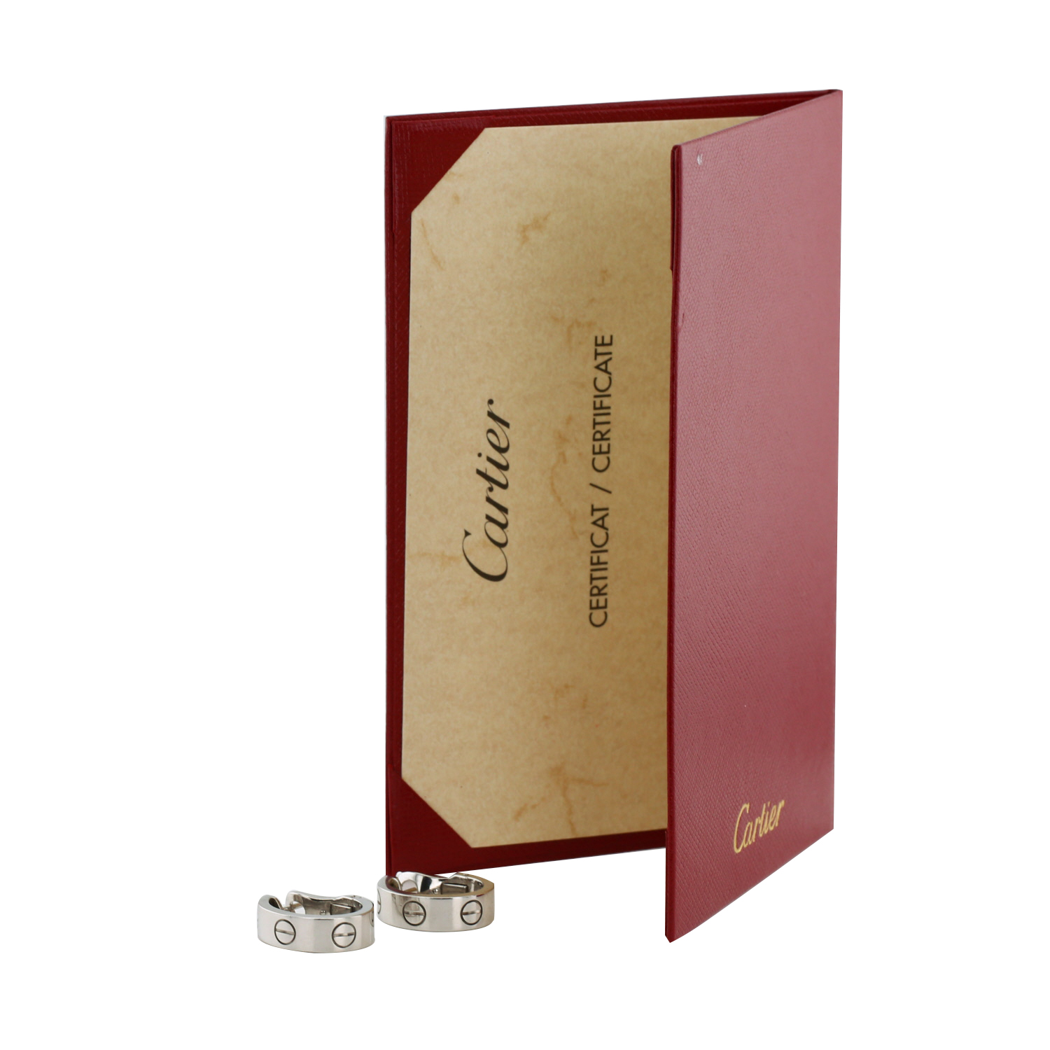 Cartier Love earrings in white gold - Detail D2