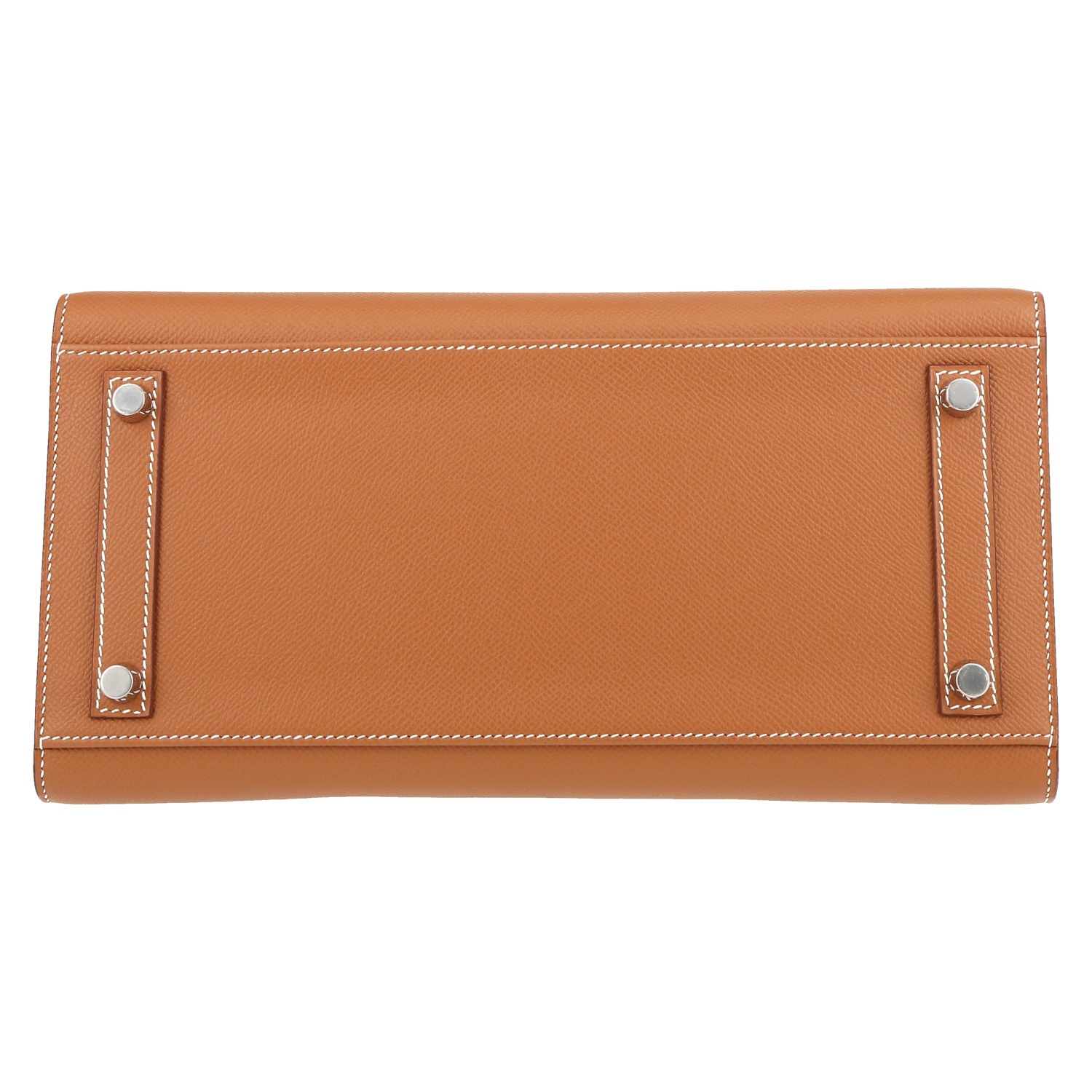 Bolso de mano Hermès  Birkin 30 cm en cuero epsom color oro - Detail D1