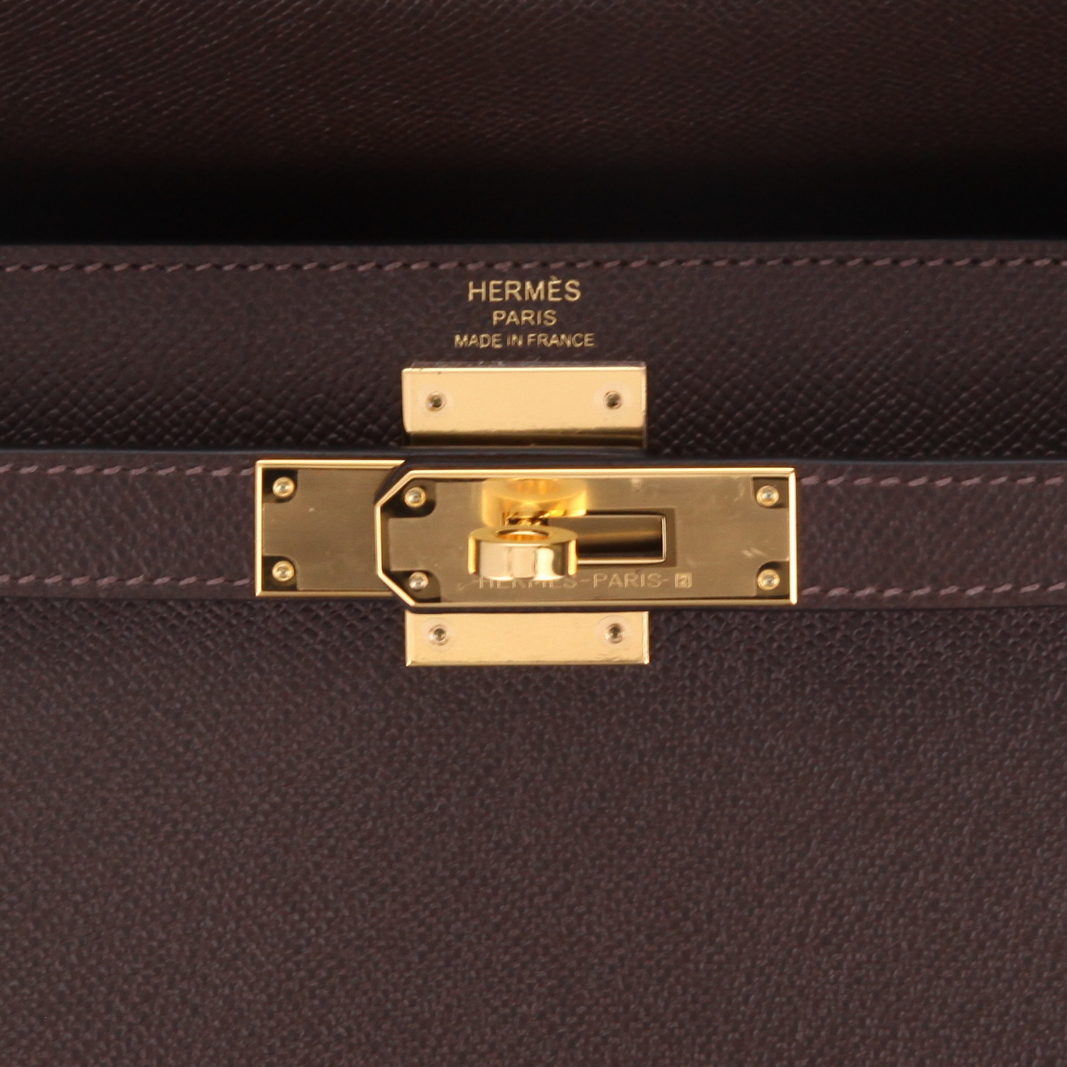 Hermès  Kelly 28 cm handbag  in brown epsom leather - Detail D2