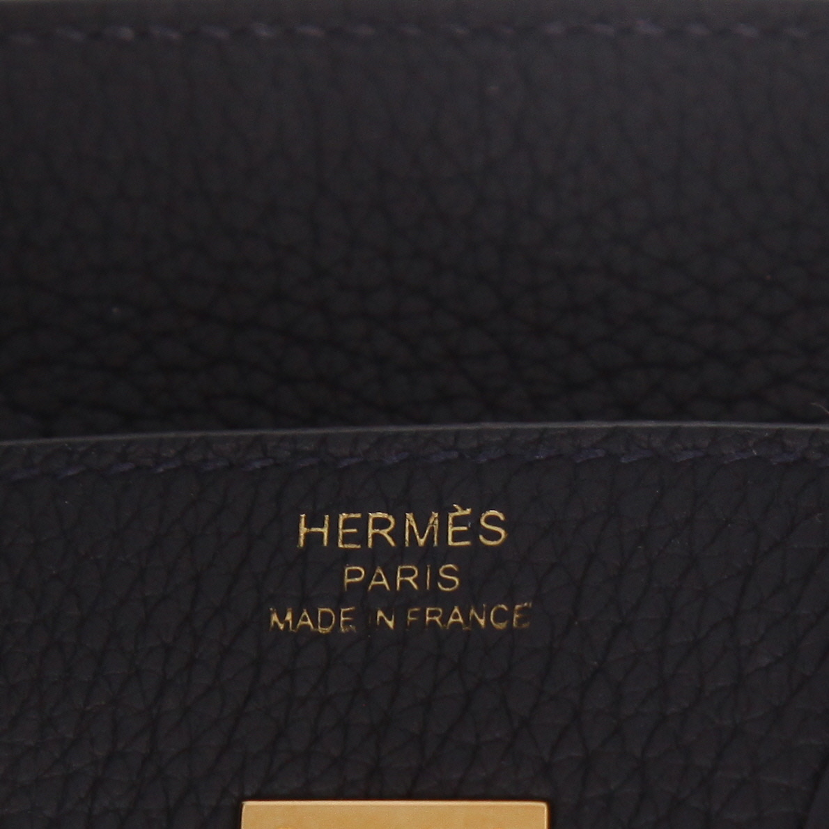 Sac à main Hermès  Birkin 25 cm en cuir togo Bleu Caban - Detail D2