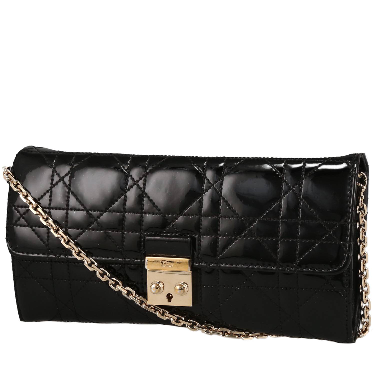 Promenade Shoulder Bag In Black Patent Leather