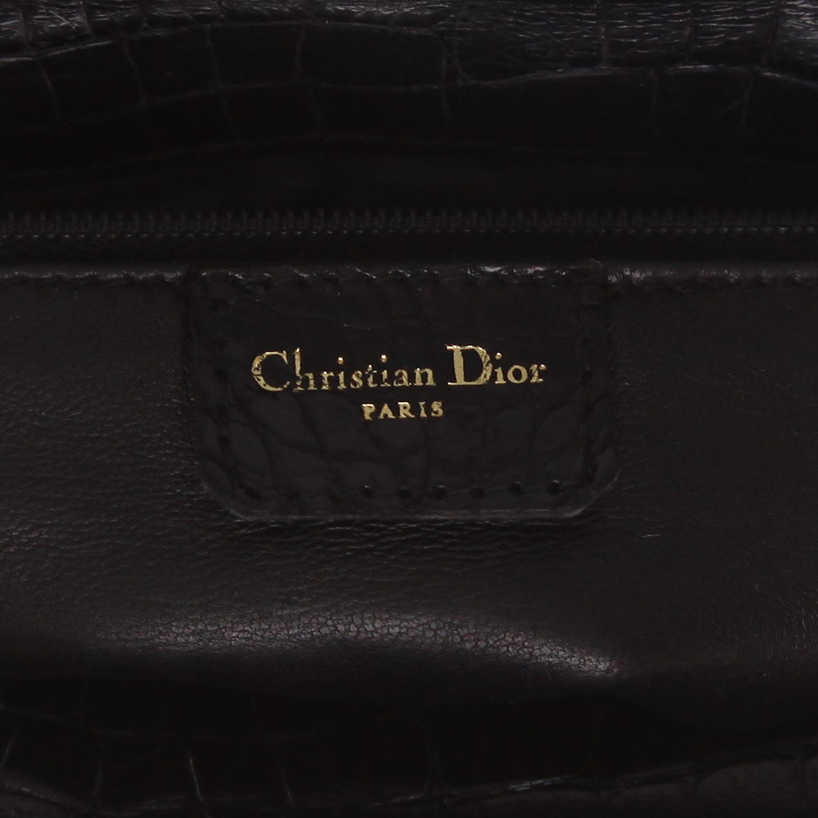Dior  Lady Dior large model  handbag  in black crocodile - Detail D2