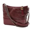 Chanel  Gabrielle  medium model  handbag  in burgundy quilted leather - 00pp thumbnail