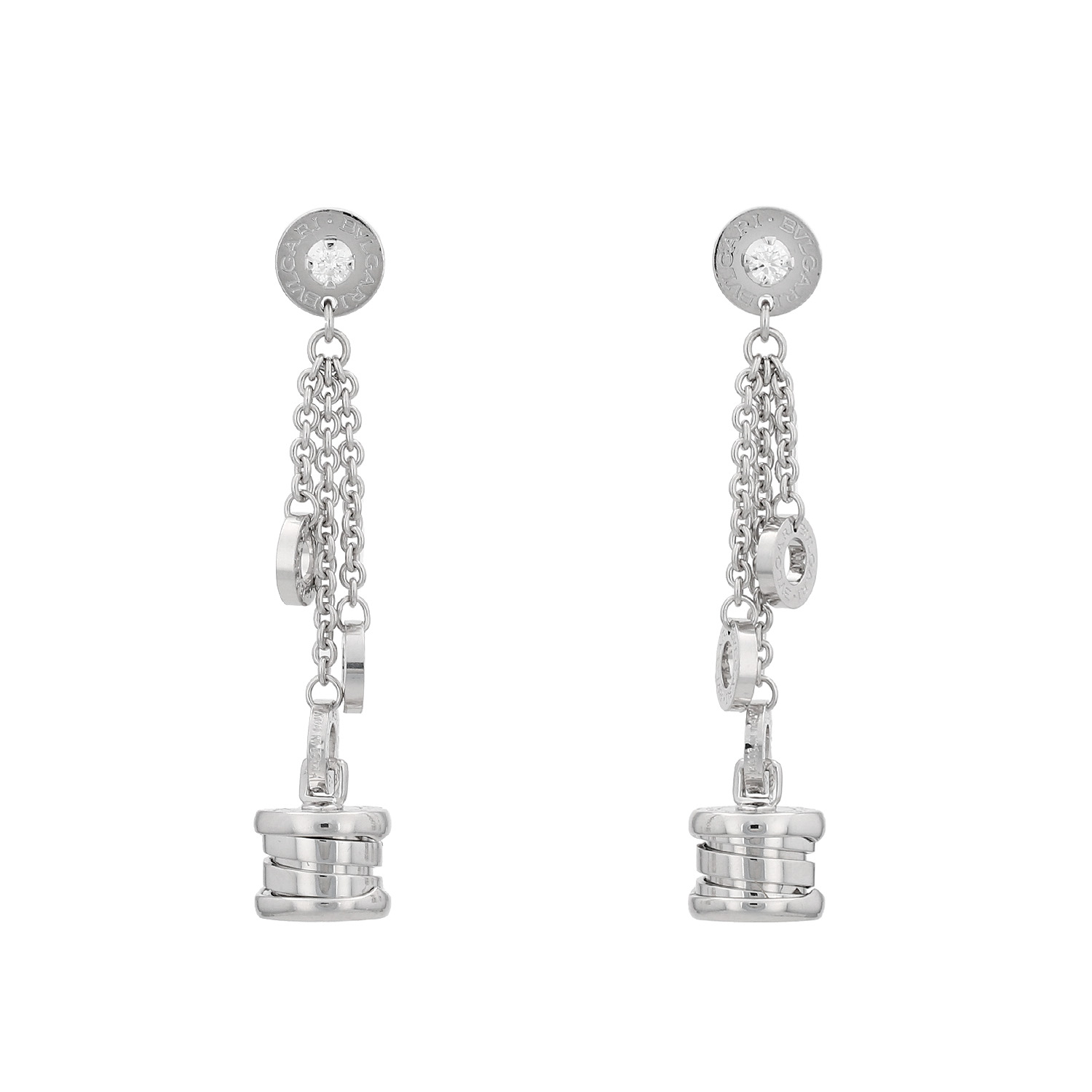 Boucles D'oreilles Anciennes En Argent Massif 925 - Marque B&B - Vintage - Bon état