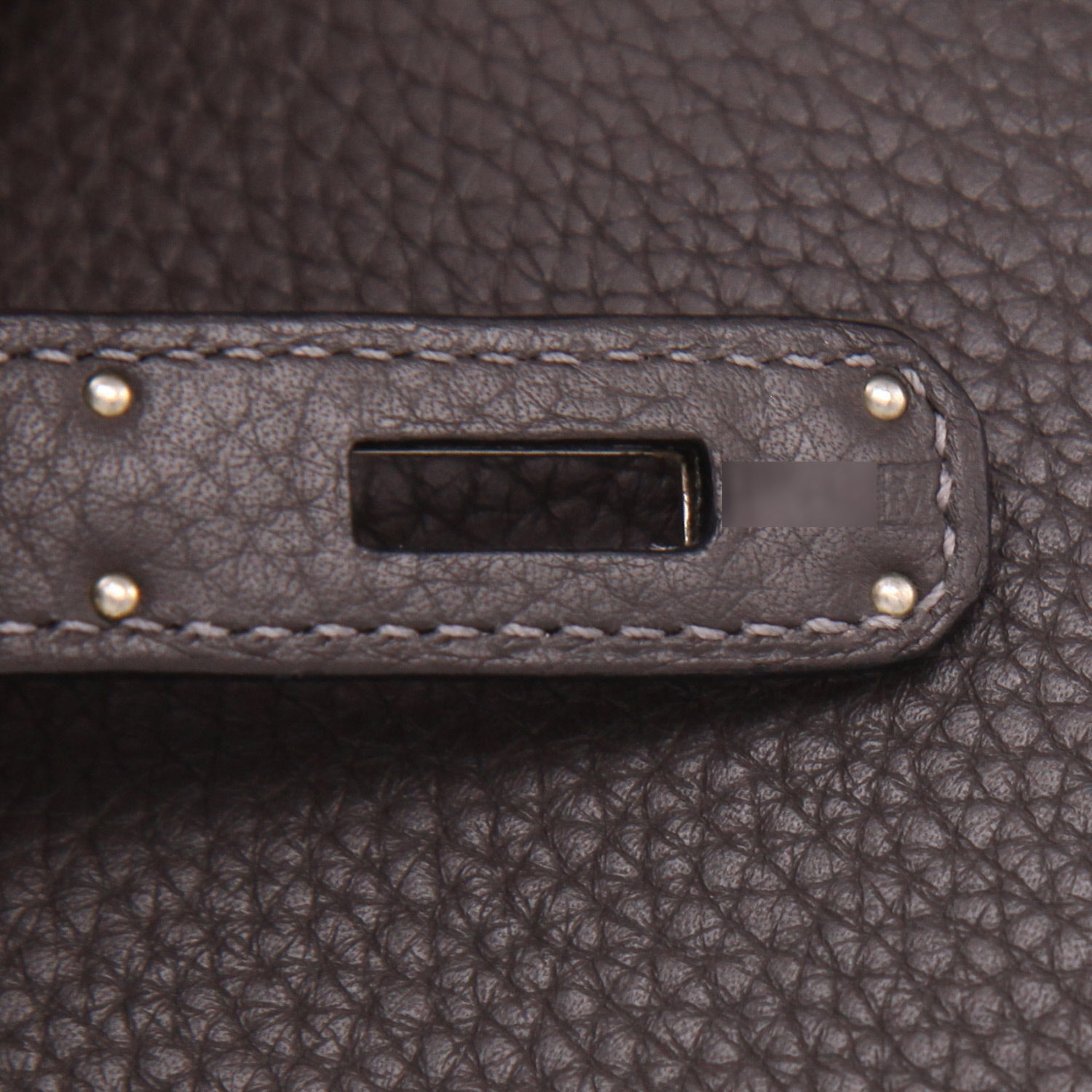 Sac à main Hermès  Birkin 35 cm en cuir togo gris - Detail D4