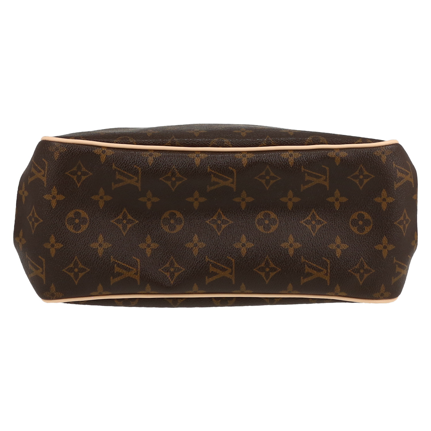 Sac cabas Louis Vuitton  Batignolles en toile monogram marron et cuir naturel - Detail D1