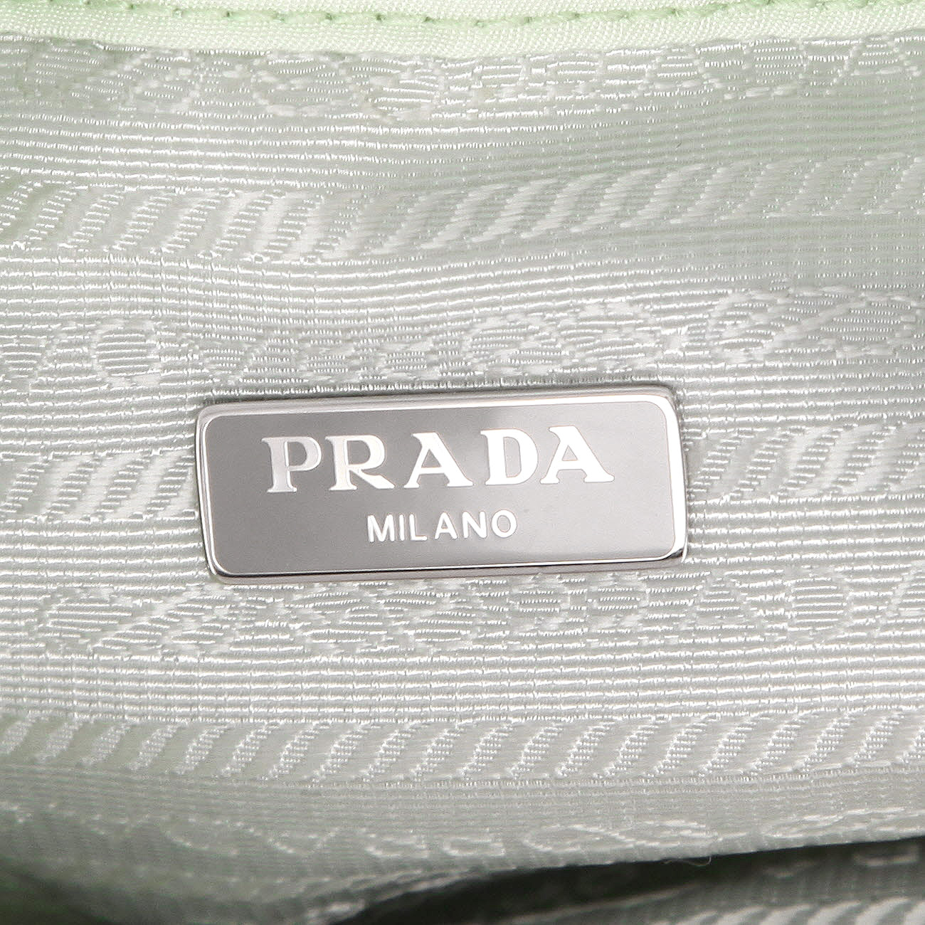 Sac à main Prada   en toile vert-d'eau et cuir vert-d'eau - Detail D2