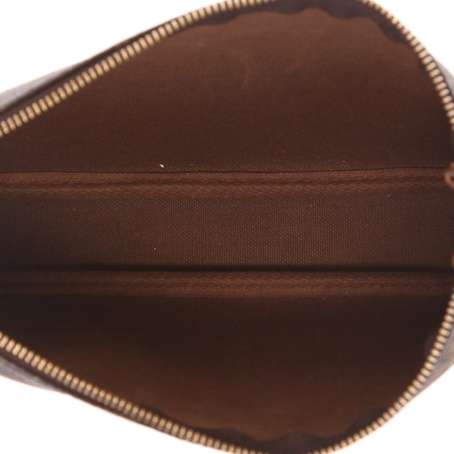 Louis Vuitton  Pochette accessoires pouch  in brown monogram canvas  and natural leather - Detail D3