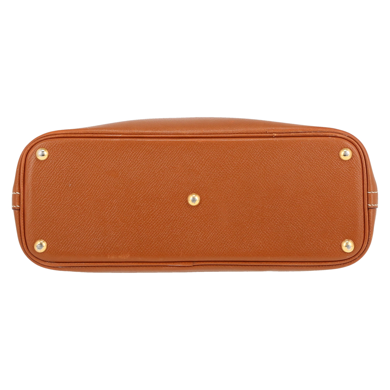Hermès  Bolide 25 cm handbag  in gold Courchevel leather - Detail D1