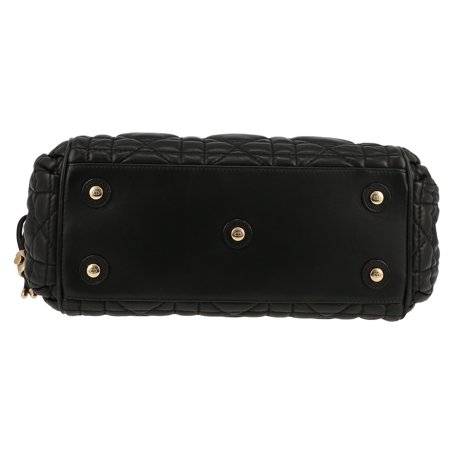 Bolso de mano Dior en cuero cannage negro - Detail D1