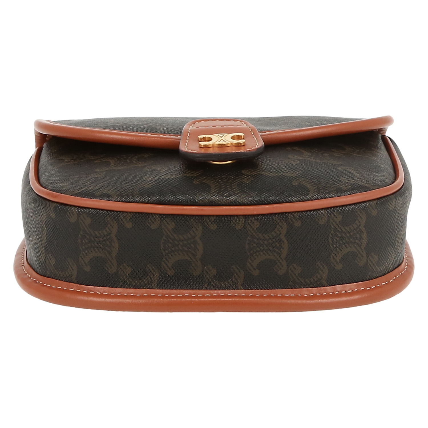 Bolso bandolera Celine   en lona monogram y cuero marrón - Detail D1