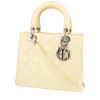 Dior  Lady Dior medium model  handbag  in yellow patent leather - 00pp thumbnail