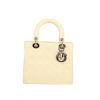 Dior  Lady Dior medium model  handbag  in yellow patent leather - 360 thumbnail