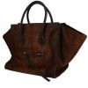 Celine  Phantom shopping bag  in brown foal  and black leather - 00pp thumbnail
