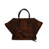 Celine  Phantom shopping bag  in brown foal  and black leather - 360 thumbnail