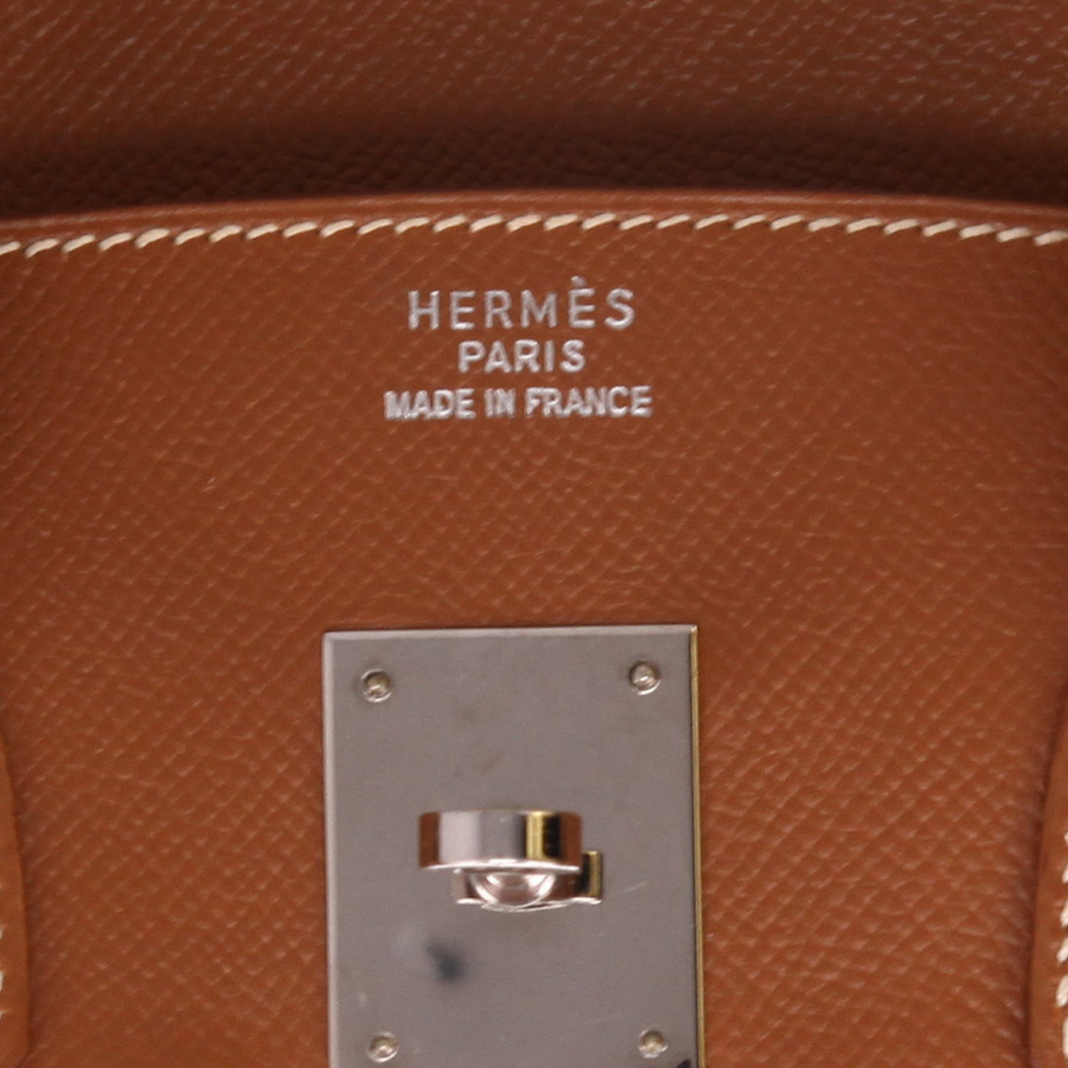 Hermès  Birkin 35 cm handbag  in gold Courchevel leather - Detail D2