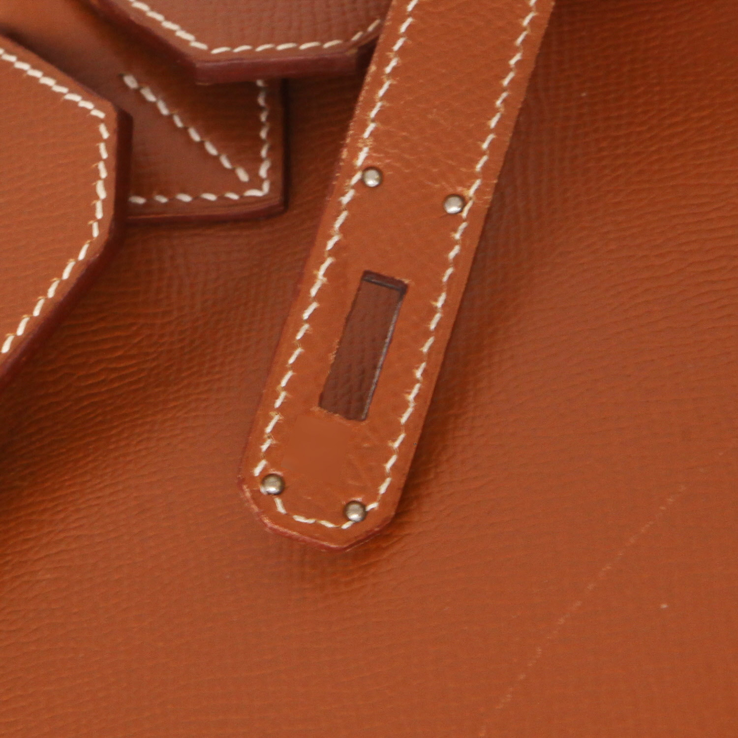 Hermès  Birkin 35 cm handbag  in gold Courchevel leather - Detail D4