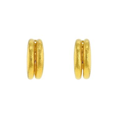 Paire de boucles d'oreilles Zolotas Classics en or jaune 22 carats