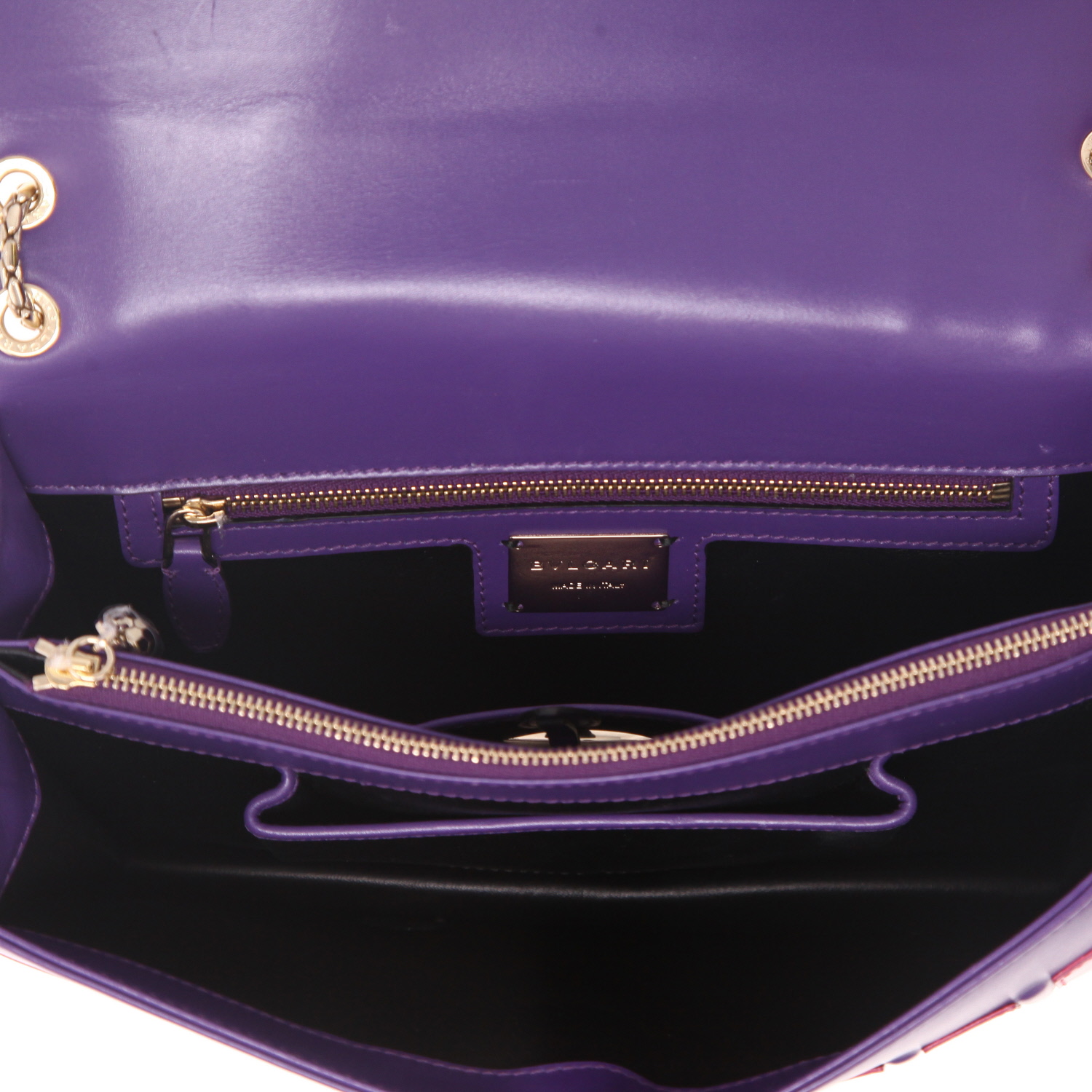 Bulgari  Forever handbag  in pink and purple leather - Detail D3