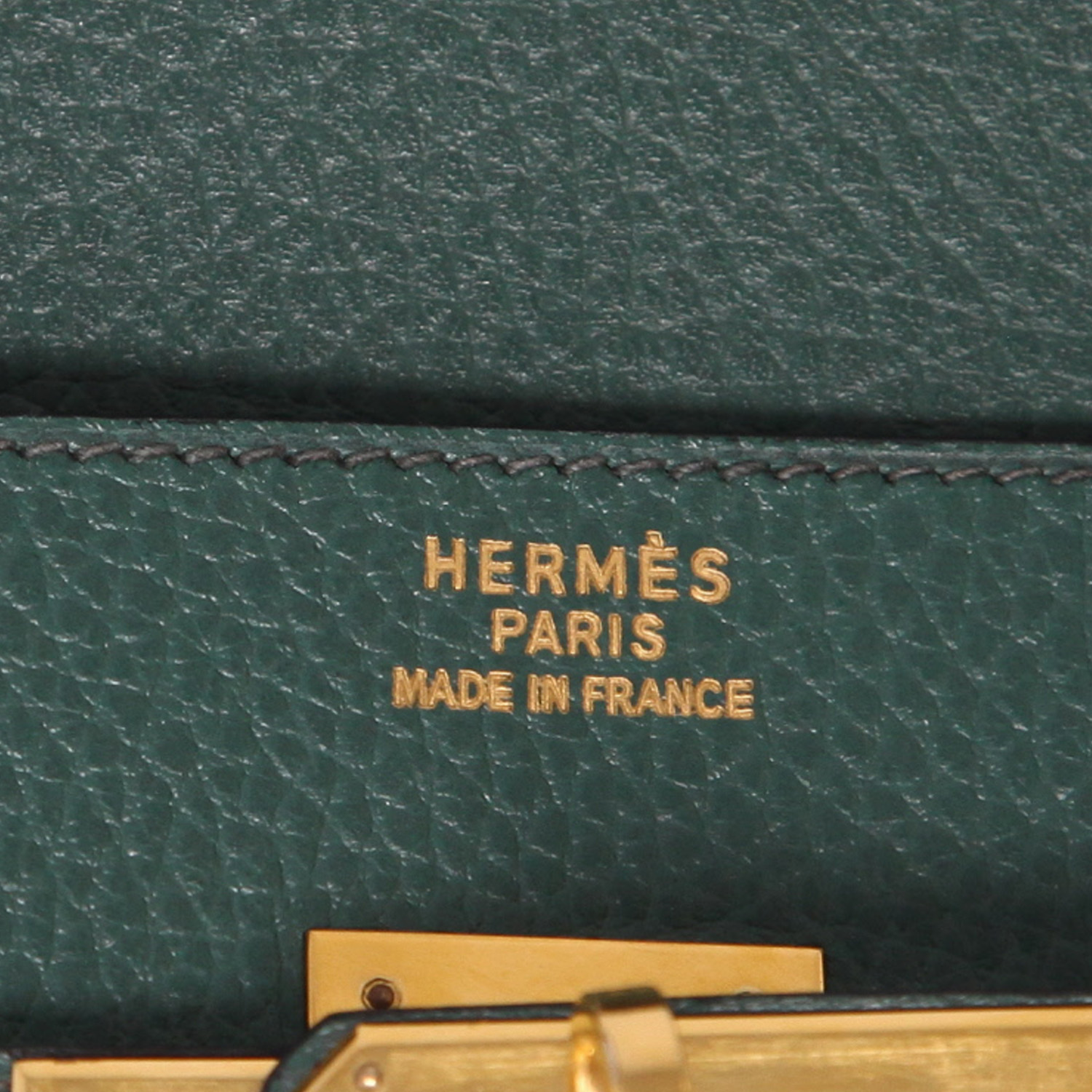 Hermès  Birkin 40 cm handbag  in Vert Bengale Fjord leather - Detail D2