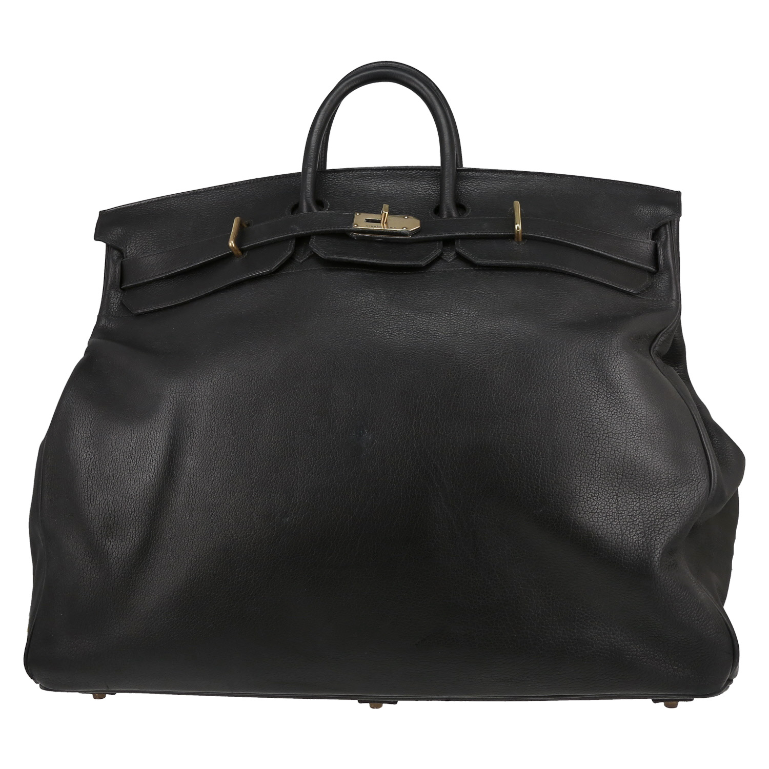 Hermès  Haut à Courroies travel bag  in black Ardenne leather - Detail D1