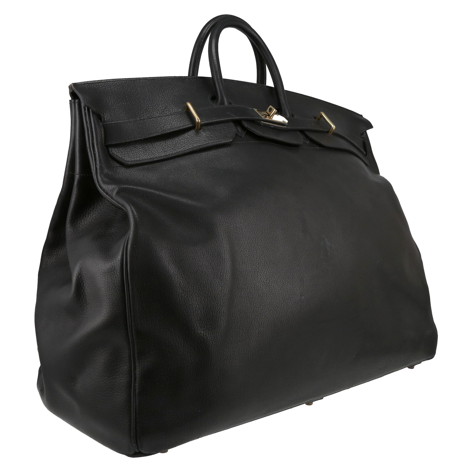 Borsa da viaggio Hermès  Haut à Courroies in pelle Ardenne nera - Detail D3