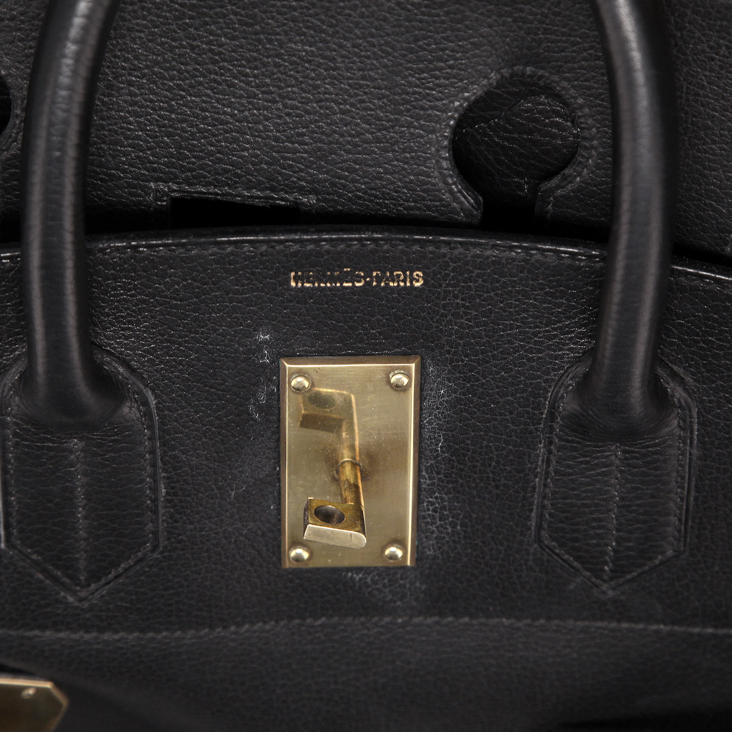 Hermès  Haut à Courroies travel bag  in black Ardenne leather - Detail D6