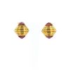 Boucheron   1980's earrings for non pierced ears in yellow gold and tourmaline - 360 thumbnail