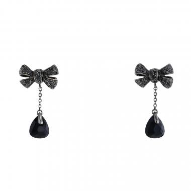 Pendientes colgantes Pomellato Forever en oro negro,  ónix y diamantes negros