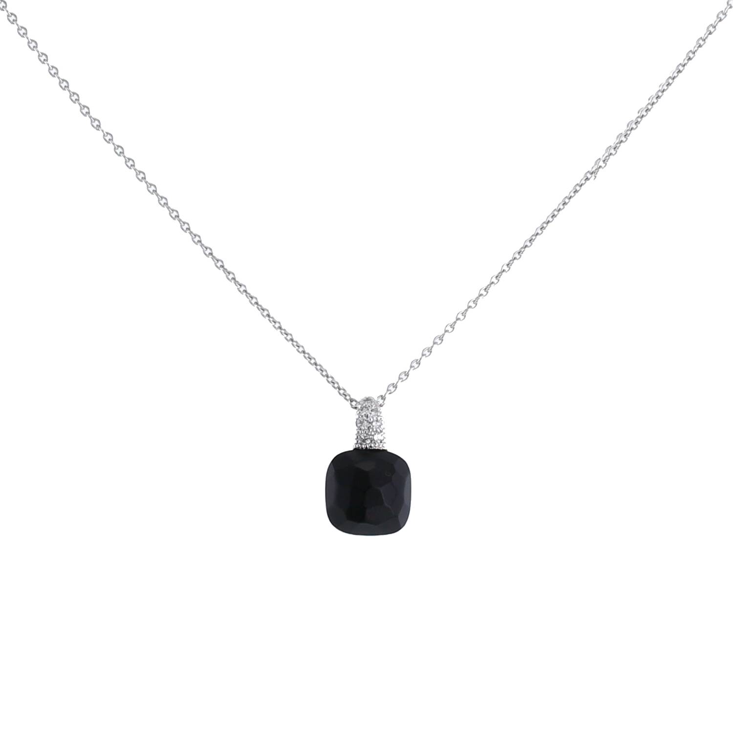 Pomellato Capri necklace in white gold, onyx and diamonds